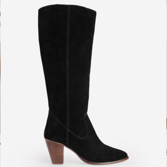 Boden Suede Knee Boots, Black — Block Heel / Stretch / Classic - EU 42 - Picture 1 of 8